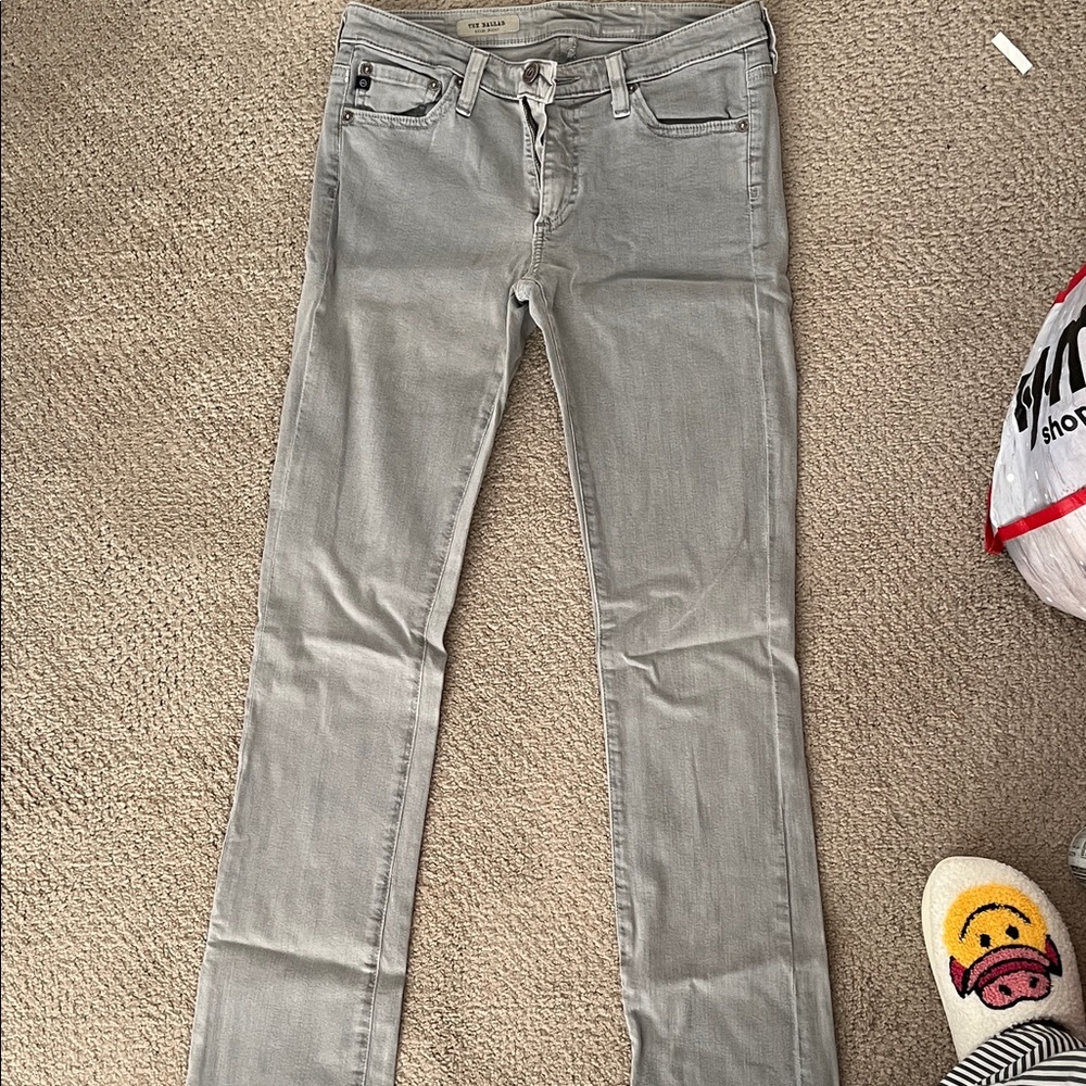 AG Adriano Goldschmied Women's Straight Leg Gray Jeans